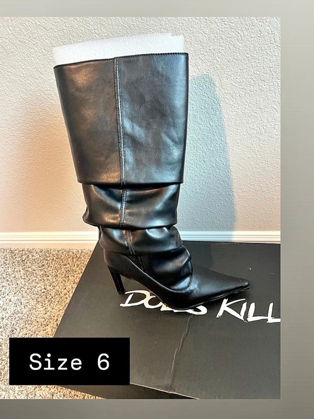 Dolls Kill Current Mood Elegant Tactics Knee High Boots Women's Black